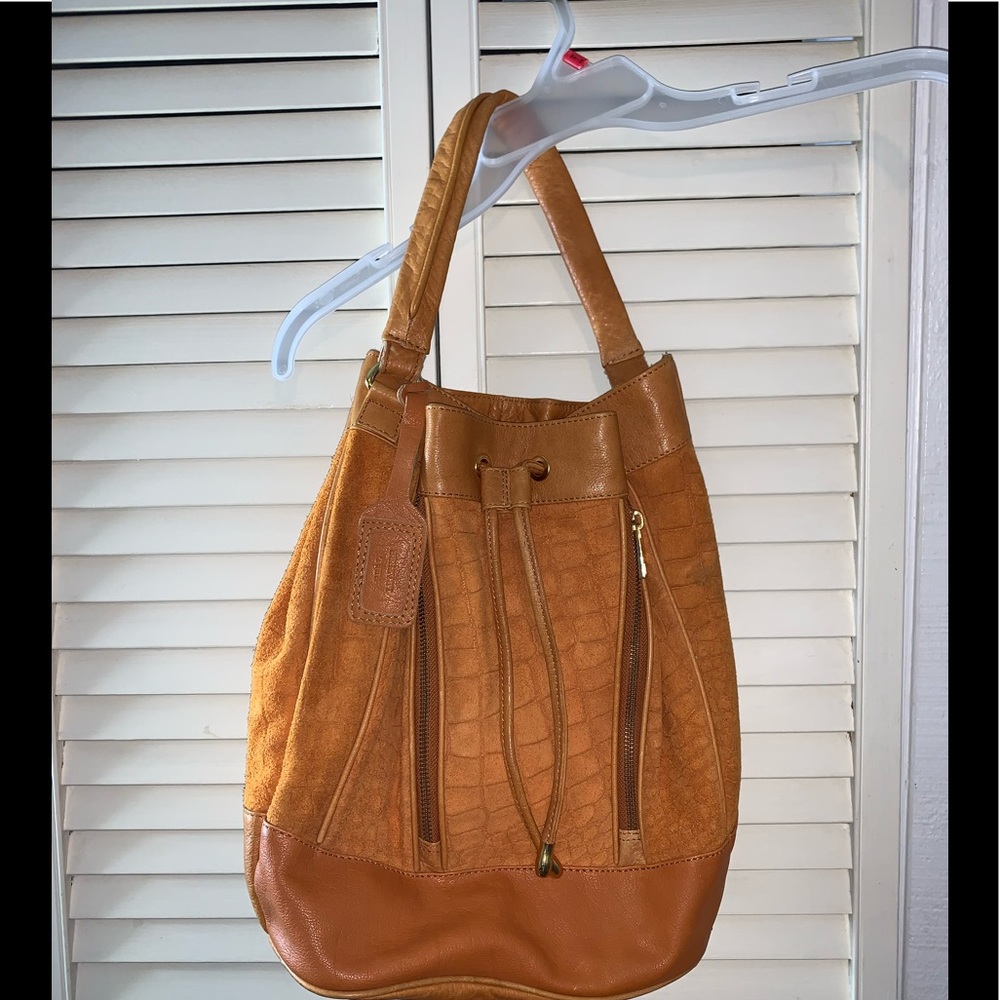 Topshop brown suede bucket bag